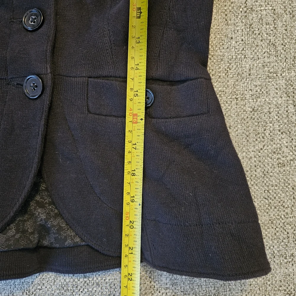 Vintage Free People Womens Size 4 Button Front Long Sleeve Black Jacket U Y2K - Picture 12 of 14